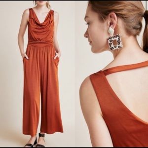 Anthropologie Enchantment Jumpsuit Rust Sz M